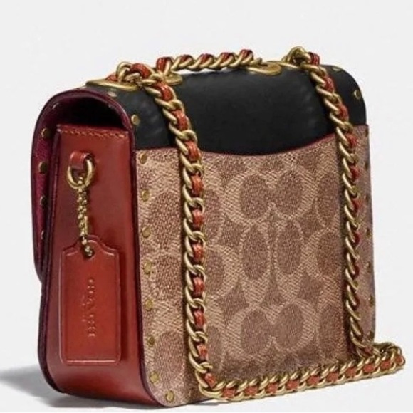 Coach Signature Madison Shoulder Bag 16 With Rivets - Picture 6 of 16